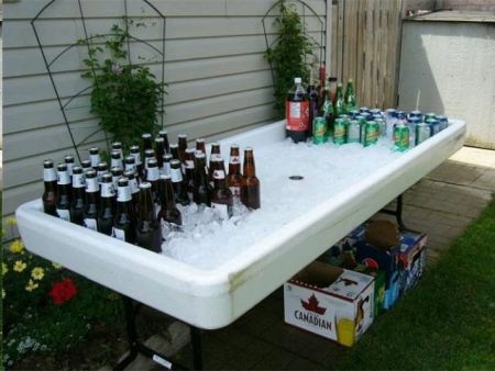 Fill 'N Chill Party Table with alcohol